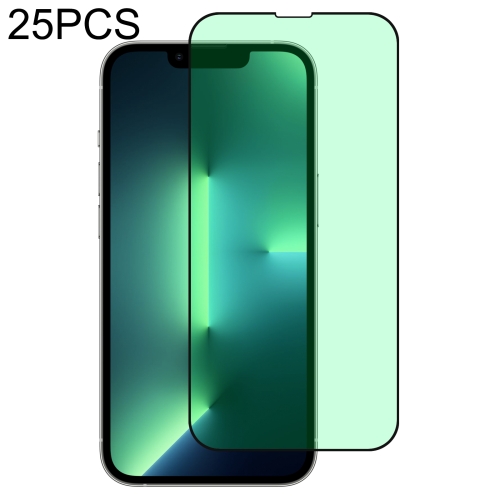 

25 PCS Green Light Eye Protection Tempered Glass Film For iPhone 13 Pro Max