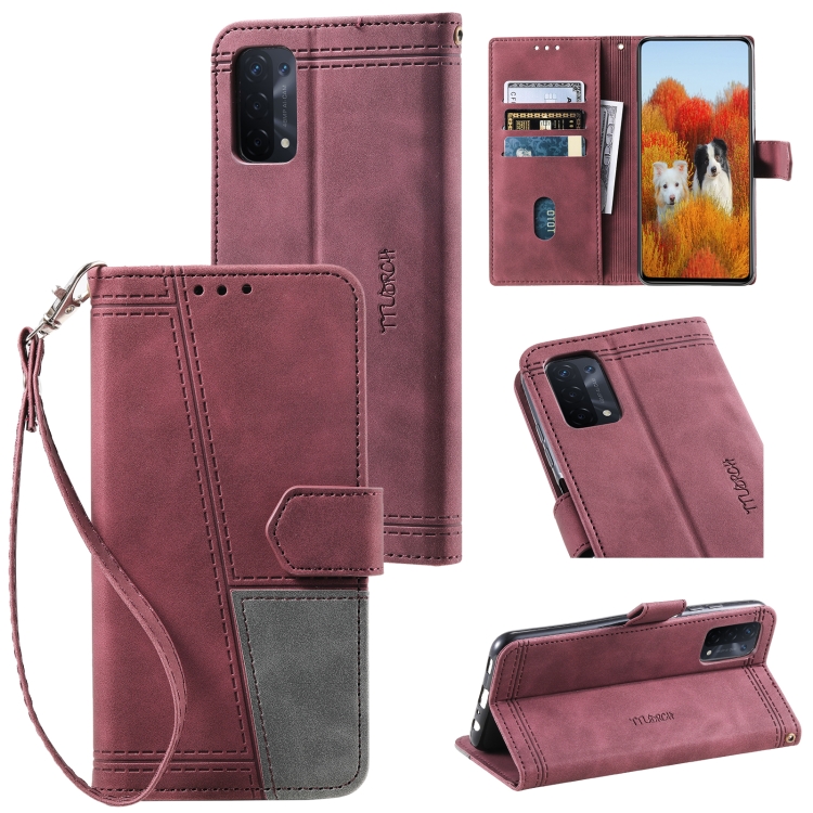 

For Motorola Moto G50 Splicing Leather Phone Case(Red)