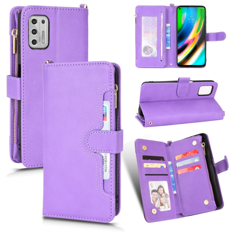 

For Motorola Moto G Stylus 5G 2021 Litchi Texture Zipper Leather Phone Case(Purple)