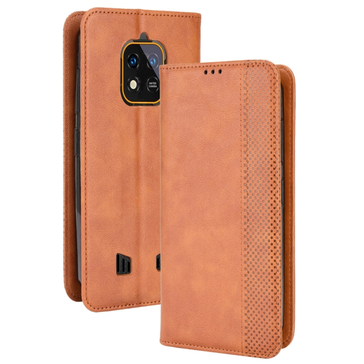 

For Oukitel WP18 Magnetic Buckle Retro Texture Leather Phone Case(Brown)