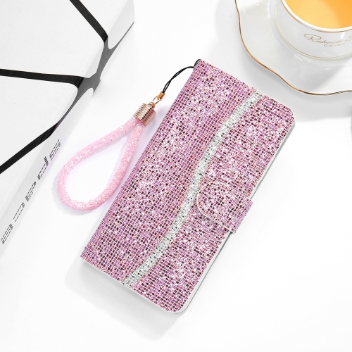 

For Xiaomi Redmi 10C Glitter Powder Filp Leather Phone Case(Pink)