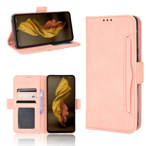 

For Sharp Aquos R7 Skin Feel Calf Texture Card Slots Leather Phone Case(Pink)