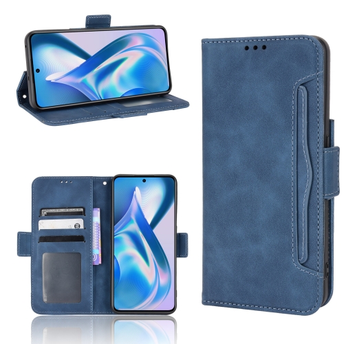 

For OnePlus Ace 5G / 10R Skin Feel Calf Texture Card Slots Leather Phone Case(Blue)