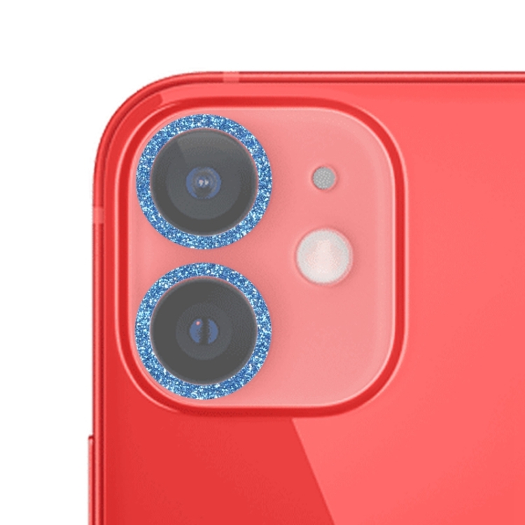 

For iPhone 12 mini / 11 Glitter Ring Tempered Glass Camera Lens Film(Blue)