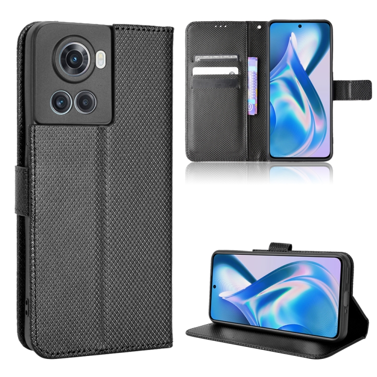 

For OnePlus Ace 5G / 10R Diamond Texture Leather Phone Case(Black)