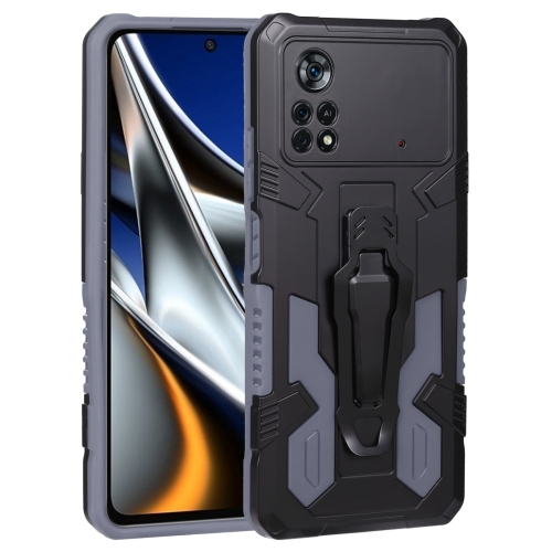 

For Xiaomi Poco X4 Pro 5G Armor Warrior PC + TPU Phone Case(Grey)