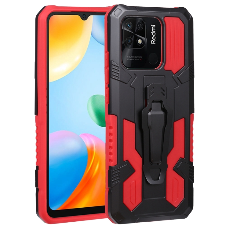 

For Xiaomi Redmi 10C Armor Warrior PC + TPU Phone Case(Red)