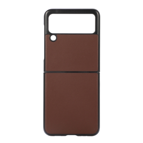 

For Samsung Galaxy Z Flip3 5G Sheep Texture Genuine Leather Phone Case(Brown)