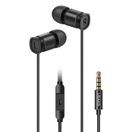 

USAMS US-SJ576 EP-46 3.5mm In-Ear Aluminum Alloy Wired Headphones(Black)