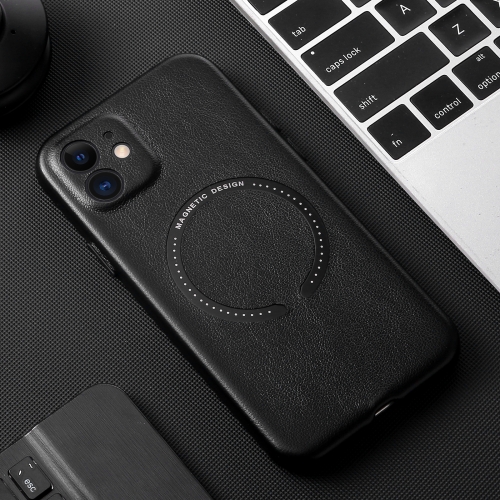 

For iPhone 13 Magsafe Magnetic Leather Phone Case(Black)