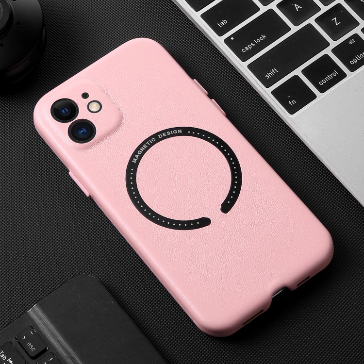 Magsafe Magnetic Leather Phone Case For Iphone 13 Pro Pink