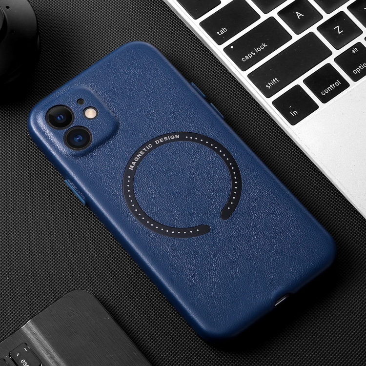 

Magsafe Magnetic Leather Phone Case For iPhone 13 Pro(Blue)