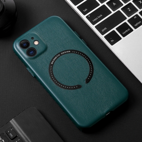 

For iPhone 13 Pro Max Magsafe Magnetic Leather Phone Case (Green)