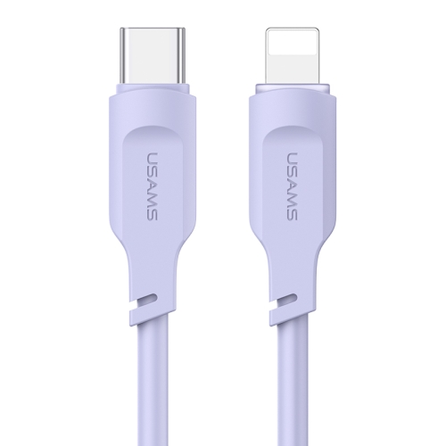 

USAMS US-SJ566 Lithe Series 1.2m Type-C to 8 Pin PD 20W Fast Charging Cable with Light(Purple)