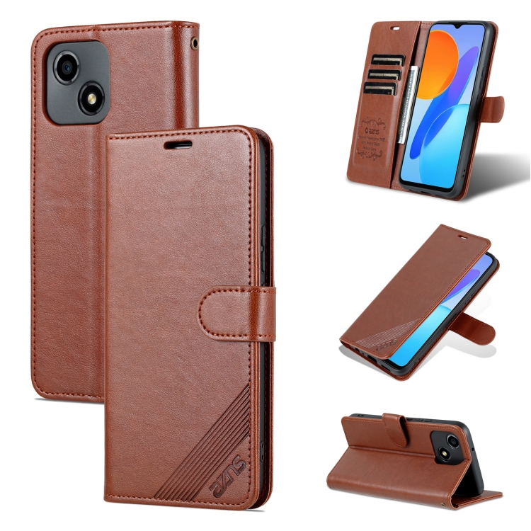 

For Honor Play 30 AZNS Sheepskin Texture Flip Leather Phone Case(Brown)