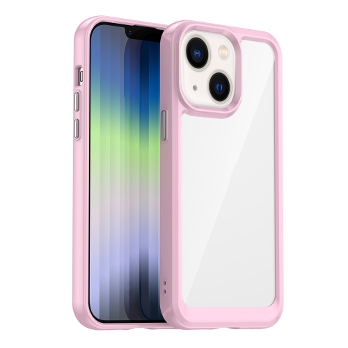 

For iPhone 14 Colorful Series Acrylic + TPU Phone Case (Pink)