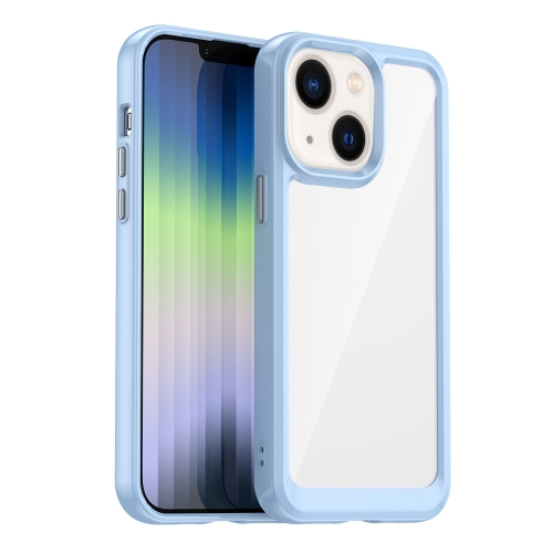 

For iPhone 14 Colorful Series Acrylic + TPU Phone Case (Blue)