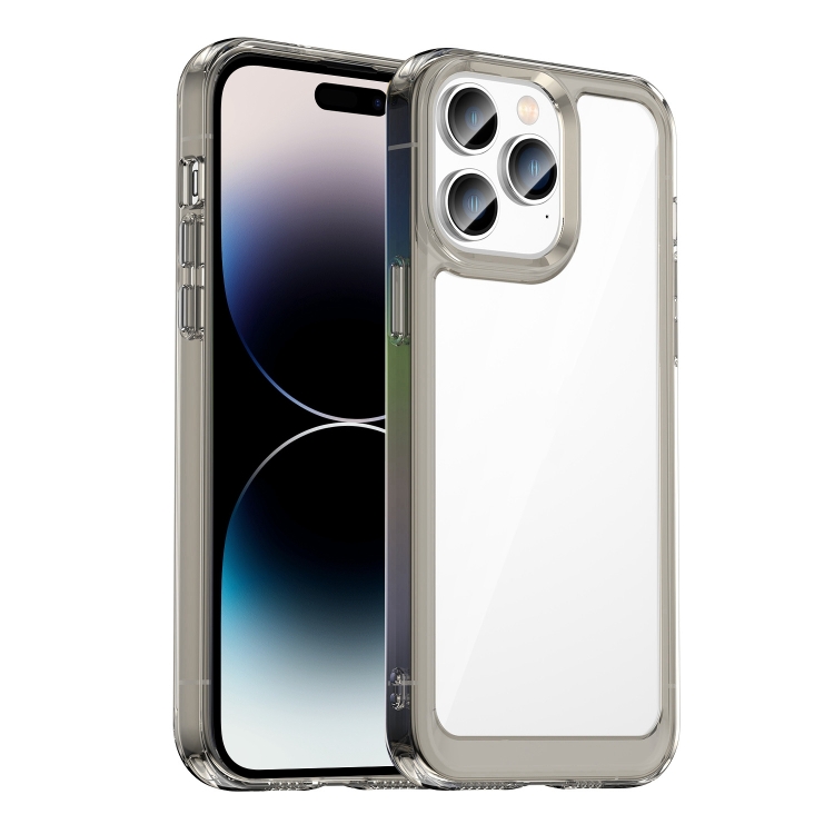 

For iPhone 14 Pro Max Colorful Series Acrylic + TPU Phone Case (Transparent Black)