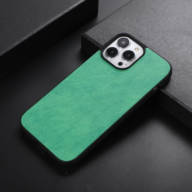 

FaletteTexture PU+TPU+PC Shockproof Phone Case For iPhone 13 Pro Max(Green)