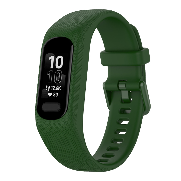 

For Garmin Smart 5 Solid Color Silicone Watch Band(Army Green)