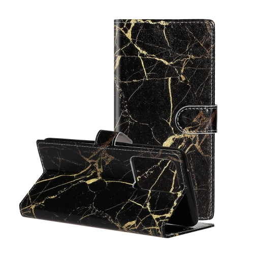 

For Galaxy S20 Ultra Colored Drawing Marble Pattern Horizontal Flip PU Leather Case with Holder & Card Slots & Wallet(Black Gold)