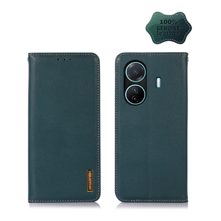 

For vivo S15e KHAZNEH Nappa Top Layer Cowhide Leather Phone Case(Green)