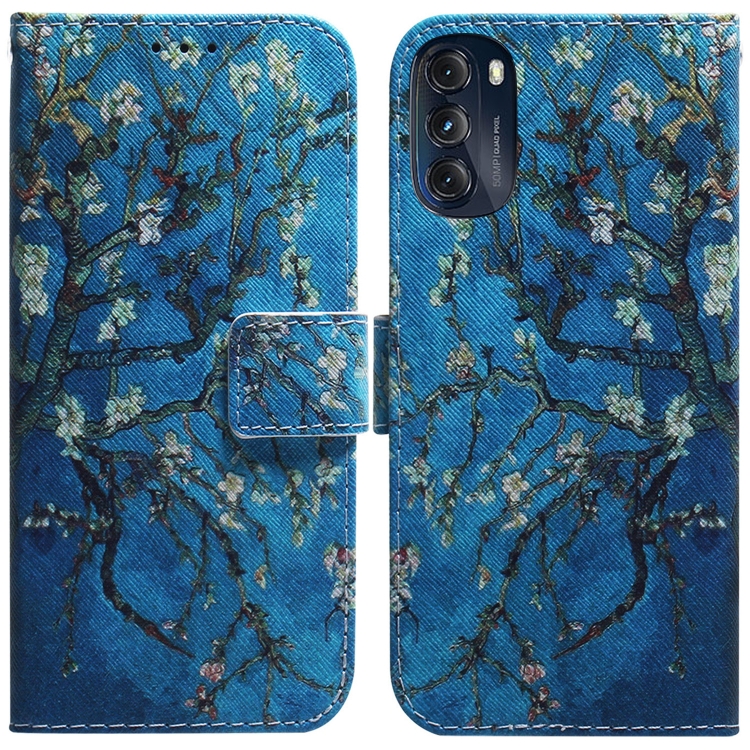 

For Motorola Moto G 2022 Coloured Drawing Leather Phone Case(Apricot)