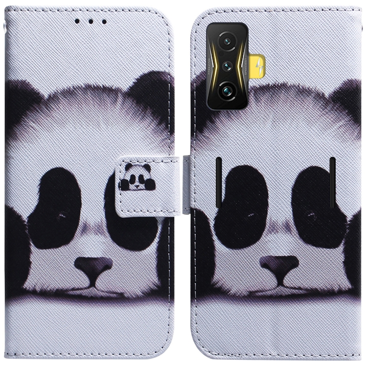 

For Xiaomi Poco F4 GT / Redmi K50 Gaming Coloured Drawing Leather Phone Case(Panda)