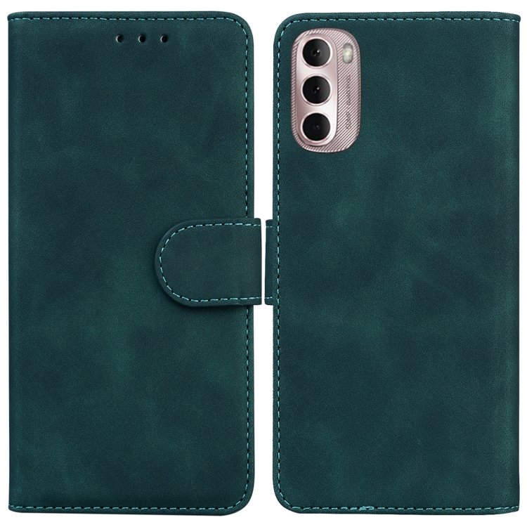 

For Motorola Moto G Stylus 4G 2022 Skin Feel Pure Color Flip Leather Phone Case(Green)