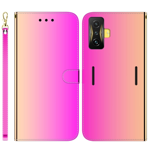 Xiaomi Poco F4 GT / Redmi K50ゲーム模倣ミラー表面革の電話ケース（グラデーションカラー）