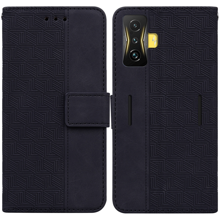 

For Xiaomi Poco F4 GT / Redmi K50 Gaming Geometric Embossed Leather Phone Case(Black)
