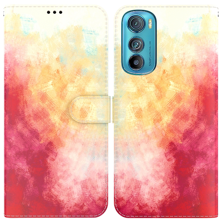 

For Motorola Edge 30 Watercolor Pattern Leather Phone Case(Spring Cherry)