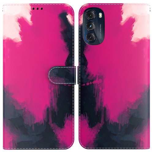 

For Motorola Moto G 2022 Watercolor Pattern Leather Phone Case(Berry)