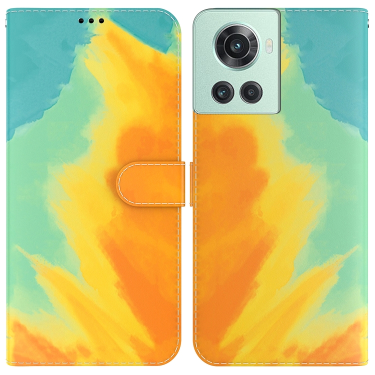 

For OnePlus 10R / Ace Watercolor Pattern Leather Phone Case(Autumn Leaf)