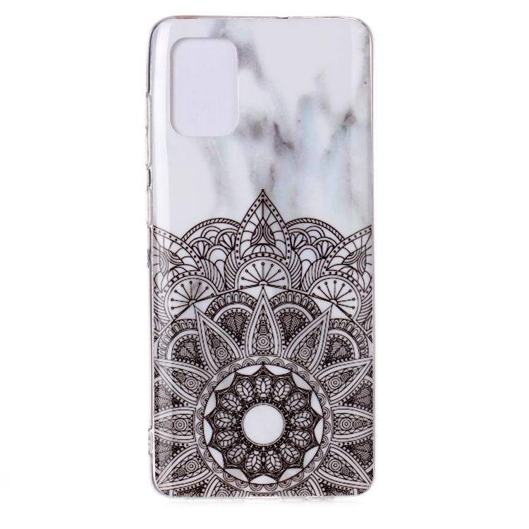 

For Galaxy A51 Marble Pattern Soft TPU Protective Case(Half Flower)