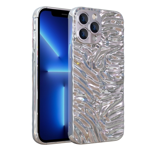 

Wave Electroplating TPU Phone Case For iPhone 13 Pro(Glossy Silver)