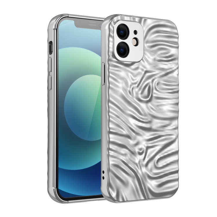 

Wave Electroplating TPU Phone Case For iPhone 12(Matte Silver)