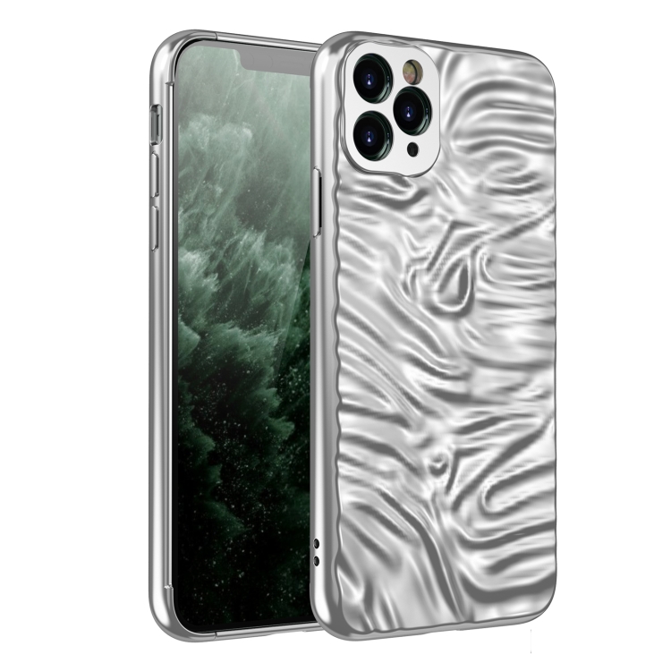

Wave Electroplating TPU Phone Case For iPhone 11 Pro Max(Matte Silver)