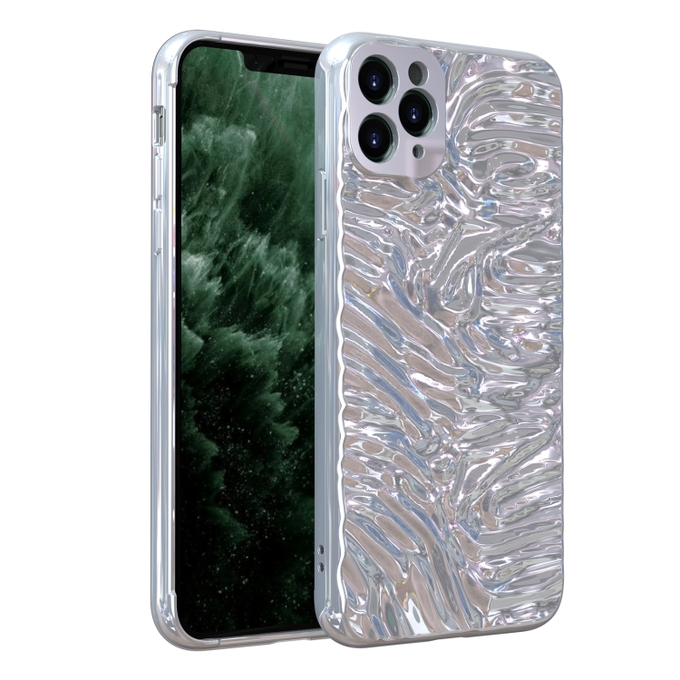 

Wave Electroplating TPU Phone Case For iPhone 11 Pro Max(Glossy Silver)