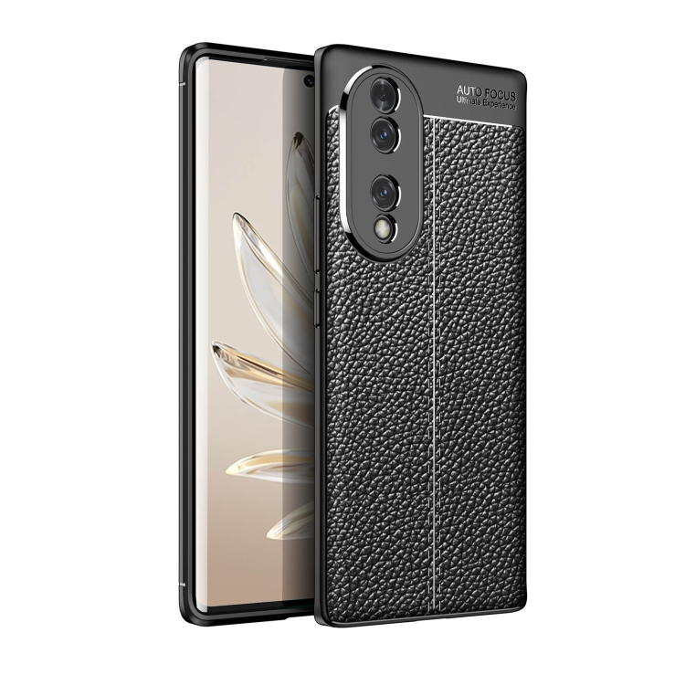 

For Honor 70 Litchi Texture Shockproof TPU Phone Case(Black)