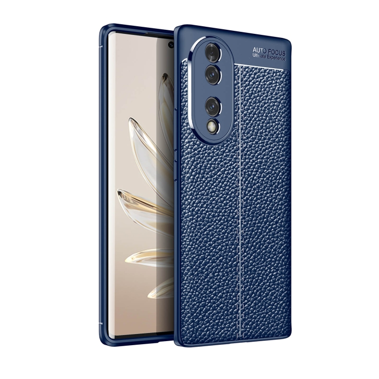 

For Honor 70 Litchi Texture Shockproof TPU Phone Case(Blue)