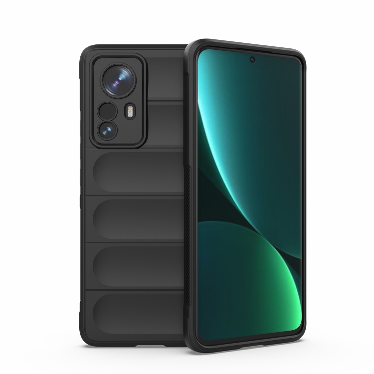 

For Xiaomi 12 Pro Magic Shield TPU + Flannel Phone Case(Black)