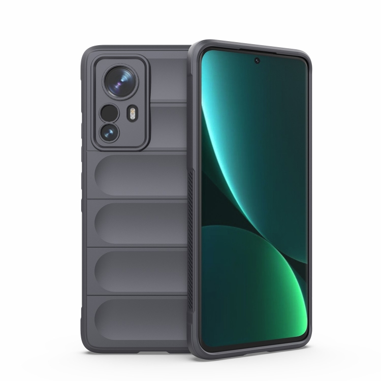 

For Xiaomi 12 Pro Magic Shield TPU + Flannel Phone Case(Dark Grey)