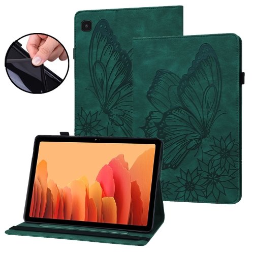

For Samsung Galaxy Tab S5e T720/T725 Big Butterfly Embossed Leather Tablet Case(Green)