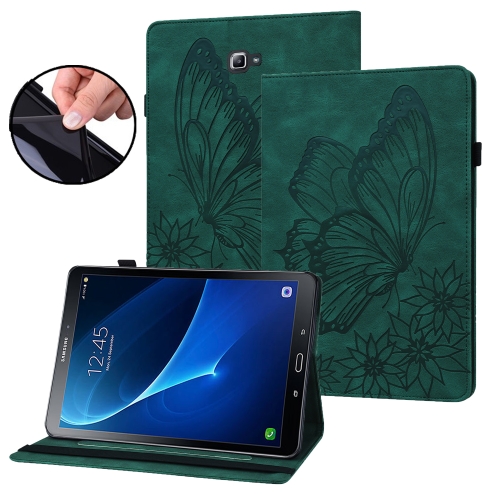 

For Samsung Galaxy Tab A 10.1 2016 T580/T585 Big Butterfly Embossed Leather Tablet Case(Green)