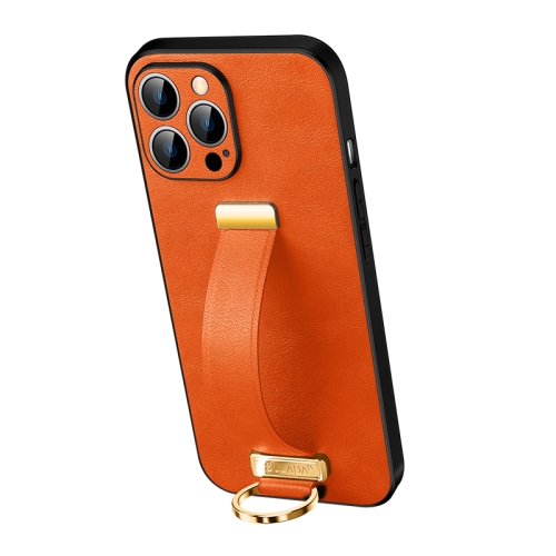 

For iPhone 13 Pro SULADA Cool Series PC + Leather Texture Skin Feel Shockproof Phone Case (Orange)