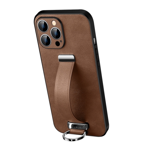 For iPhone 13 Pro Max SULADA Cool Series PC + Leather Texture Skin Feel Shockproof Phone Case(Brown)
