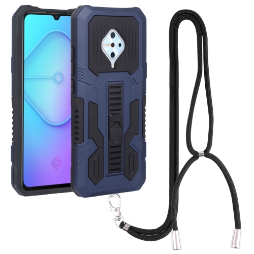 

For vivo S1 Pro Vanguard Lanyard Kickstand TPU + PC Phone Case(Blue)