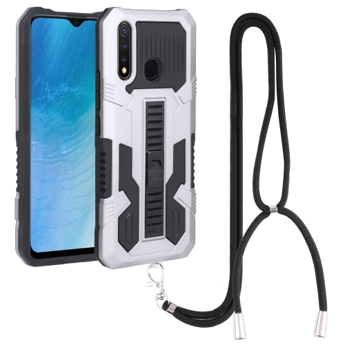 

For vivo Y19 Vanguard Lanyard Kickstand TPU + PC Phone Case(Silver)