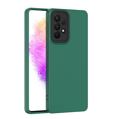 

For Samsung Galaxy A73 5G Lens Protection Skin Feel TPU Phone Case(Dark Green)